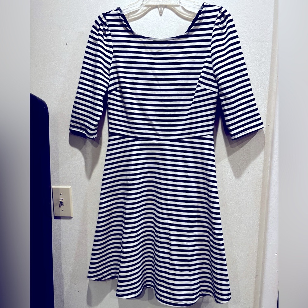 Picket Black and White Striped Dress